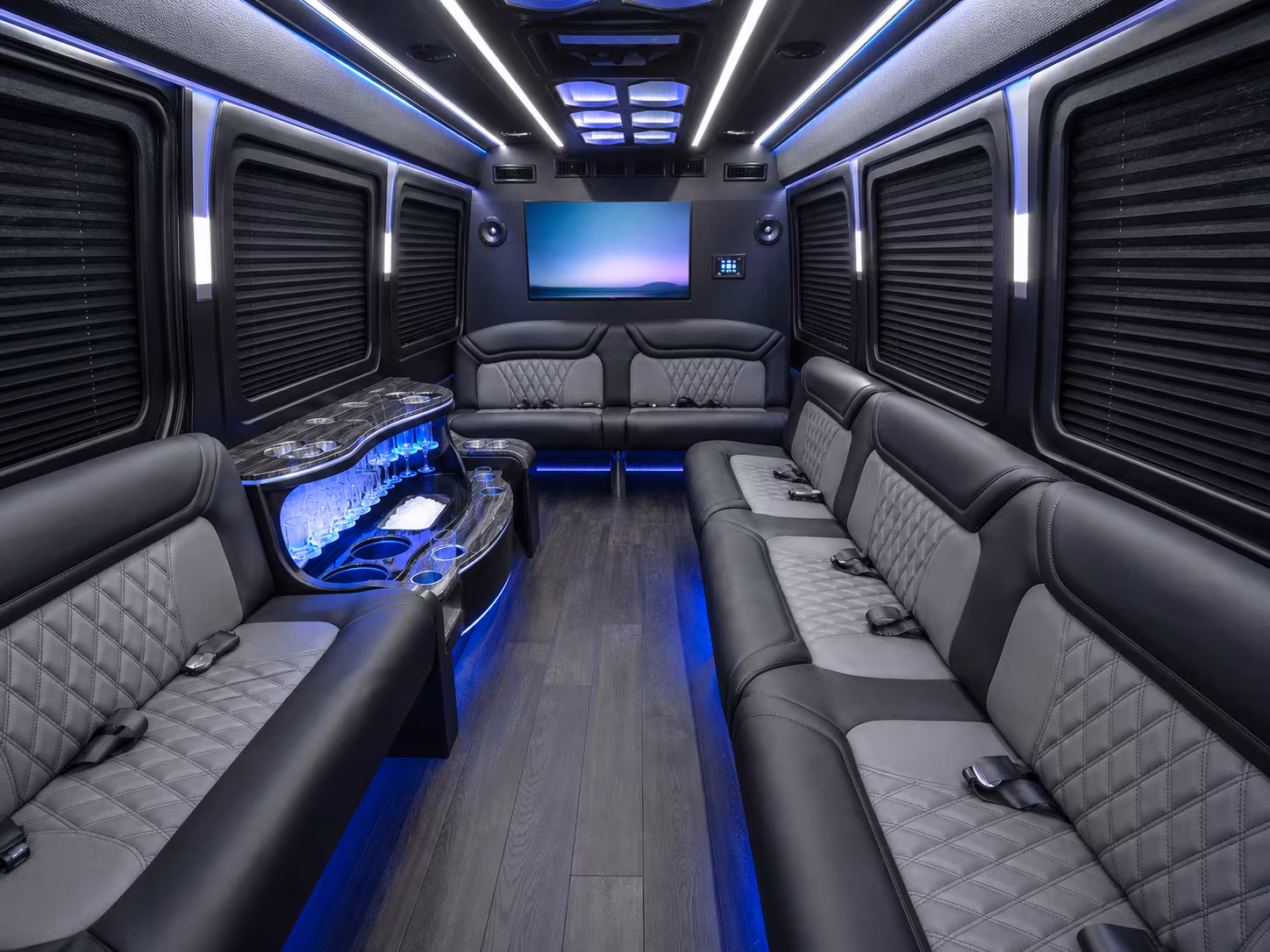 pflugerville 50 passenger party bus inside